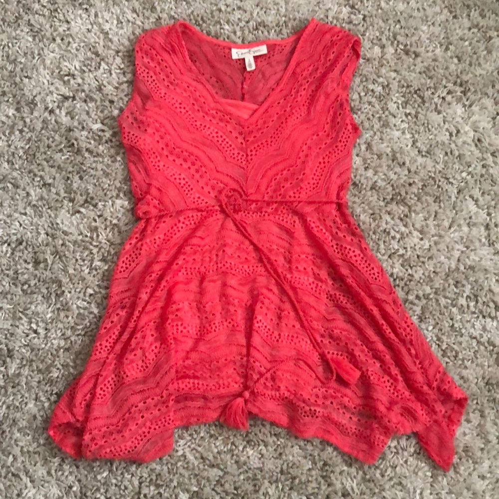 Beautiful coral lace maternity top